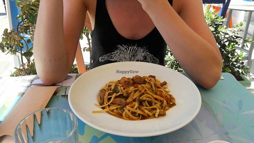 Pasta dish at Su e Giu in Naxos