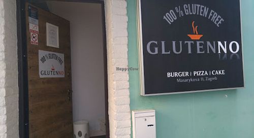 Outside of the restaurant  at Glutenno in Zagreb