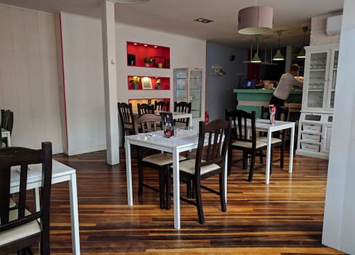 Inside of the restaurant  at Glutenno in Zagreb