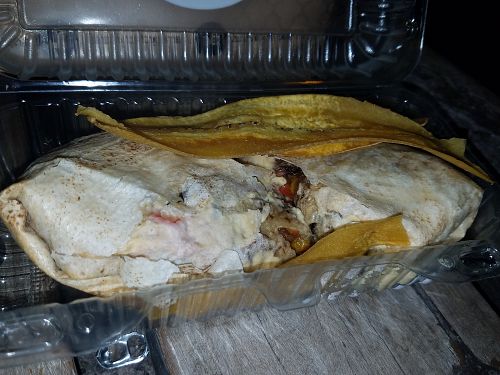 Vegan Hardini wrap to go. it was yummy!! at Zaitun in Cartagena