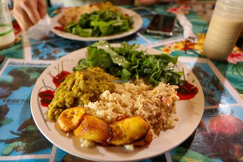 lunch menu and soursop juice at Freedom Fighters Ital Shack in Philipsburg