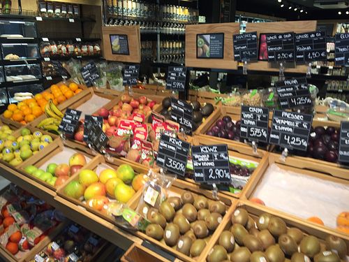 Fruit and veg  at Carrefour Bio in Barcelona