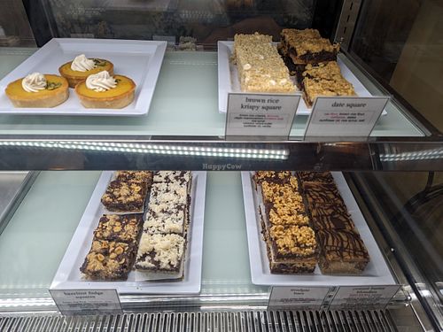 some of the treats in the café at Green Cuisine Vegetarian Restaurant in Victoria