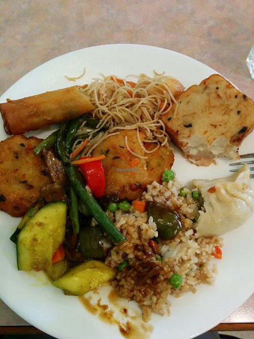My partially eaten buffet plate, which cost a very reasonable C$12 or so. at Lotus Pond in Victoria