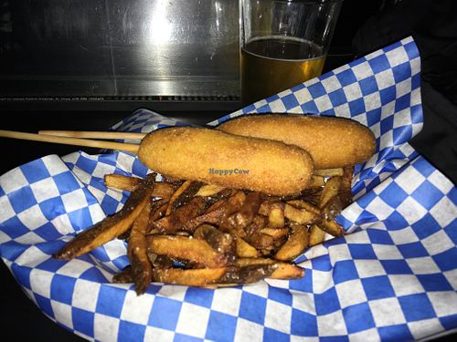 My first vegan corn dogs at Hungry Tiger in Portland