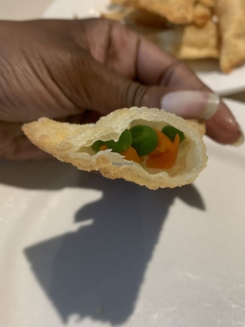 Inside of fried wonton appetizer  at Dragon House in Moreno Valley