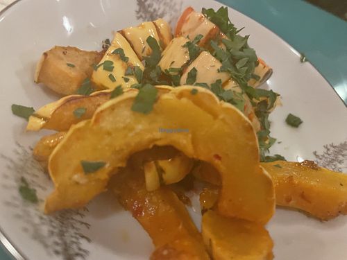 Veggie of day delicita squash  at Fog Eater Cafe in Mendocino