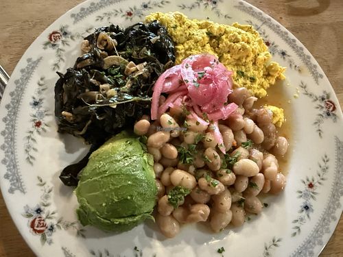 Beans, greens and tofu scramble  at Provisions in Vallejo