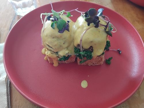 Tofu Avocado Benedict at Cafe Lincoln in Henderson