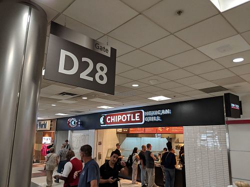 Location: Terminal D, gate D28 at ATL - Chipotle - Concourse D in College Park