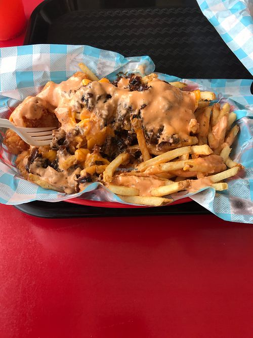 Maxed out 50/50 (half tots/half fries) at Monty's Good Burger in Riverside