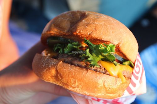 Single Burger at Monty's Good Burger in Riverside