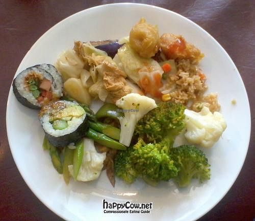 Buffet selections at Affinity Vegetarian Garden in Winnipeg