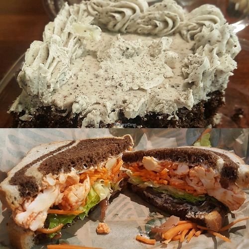 Cookies and Creme Cake and Buffalo Cauliflower Sandwich  at Whole Foods Market in Chandler