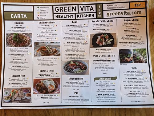 The menu at GreenVita - Diagonal Mar - Maybe closed in Barcelona
