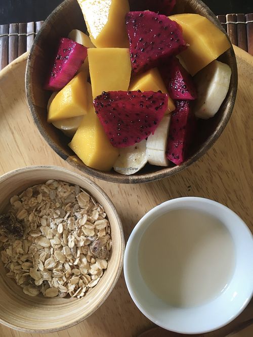 The only vegan items for breakfast   at Cafe HOC in Battambang