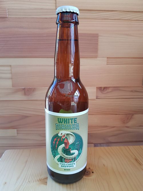 White Mamba Beer, with coriander and cumin, so different and GOOD! at Flower Burger in Rotterdam