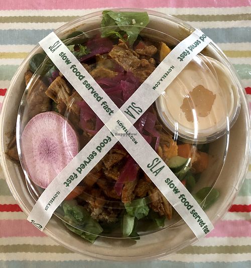 My delicious Vegan Kapsalon to eat at home at SLA - Oude Binnenweg in Rotterdam