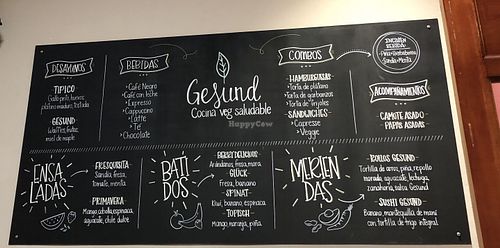 Parte del menú at Gesund in Cartago