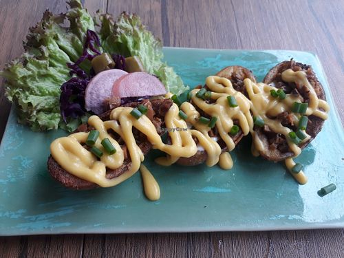 Loaded potato skins at All You Eat is Love in Chiang Mai