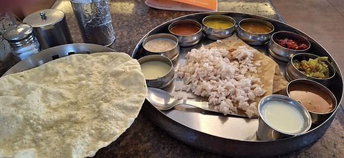 Thali meal at Arya Nivas in Thiruvananthapuram