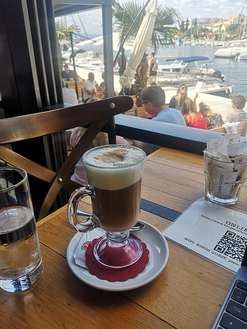 Latte Macchiato with soy milk at King's Caffe in Malinska