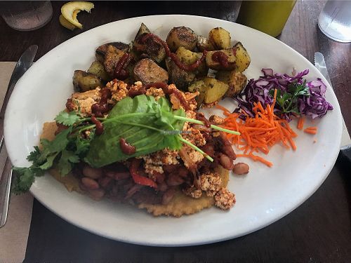 huevos rancheros vegan (tofu) at Mo:Lé - Pandora in Victoria