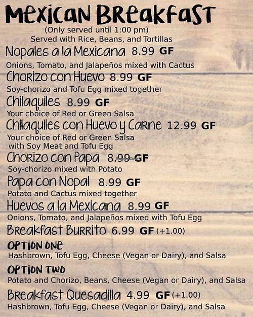 Updated Menu - Feb 2020 at Borreguitas in Pomona