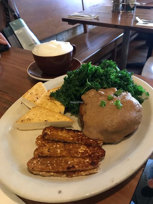 The big day made vegan with soy capp at Green Bean in Northampton