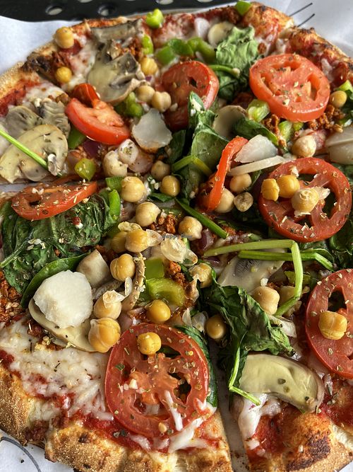 My $11, 11-inch pizza  at Creno's Quickfire Pizza in Newark