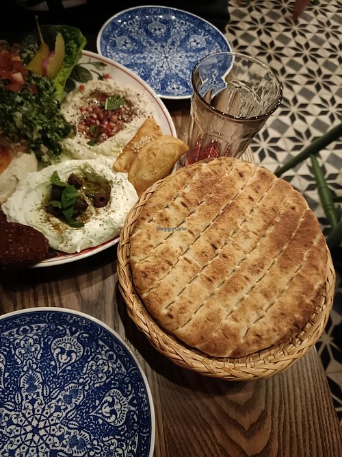 Flatbread at Comptoir Libanais in Bath