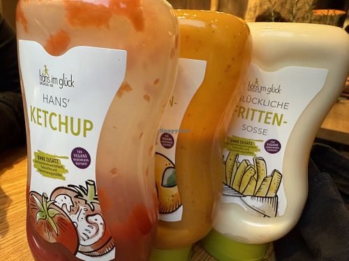 sauces  at Hans im Glück in Nuremberg