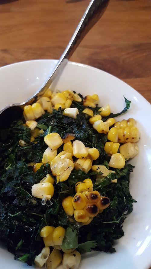 Corn and kale side at Rosa Mexicano in San Francisco