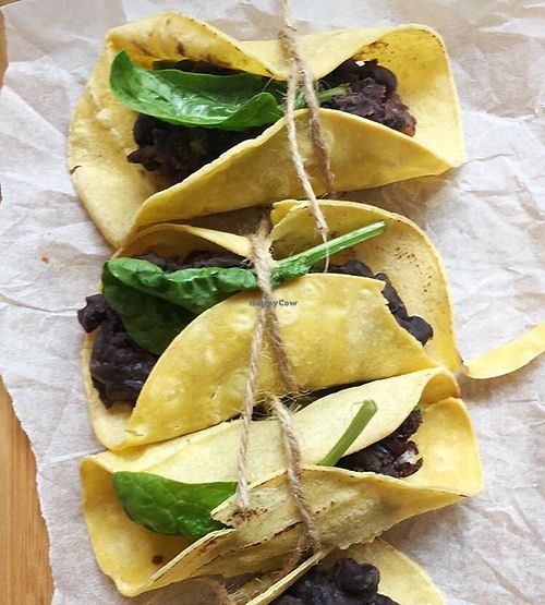 Tacos de alubias  at Okaeri in Gijon