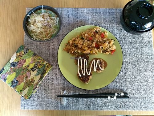 Breakfast at Vegan Minshuku Sanbiki Neko in Kyoto