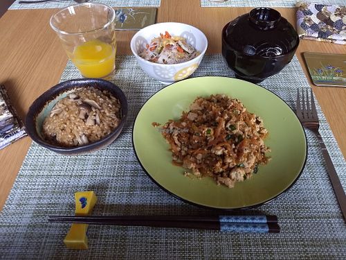 Breakfast at Vegan Minshuku Sanbiki Neko in Kyoto