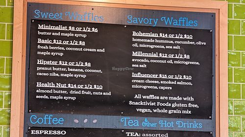All waffles are vegan and gluten free at Green Source in Missoula
