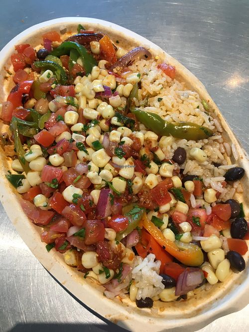 Customized vegan bowl at Chipotle in Shakopee
