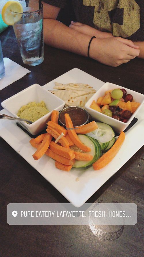 Hummus platter at Pure Eatery in Lafayette