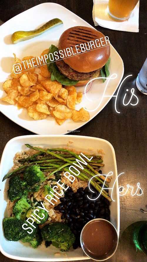 Impossible burger & spicy rice bowl.  at Pure Eatery in Lafayette