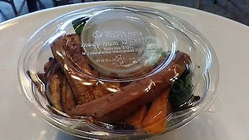 A vegan salad purchased ready made at Outdated Lite on January 27, 2020. Picture by member FoodFirst. at Outdated Lite in Kingston