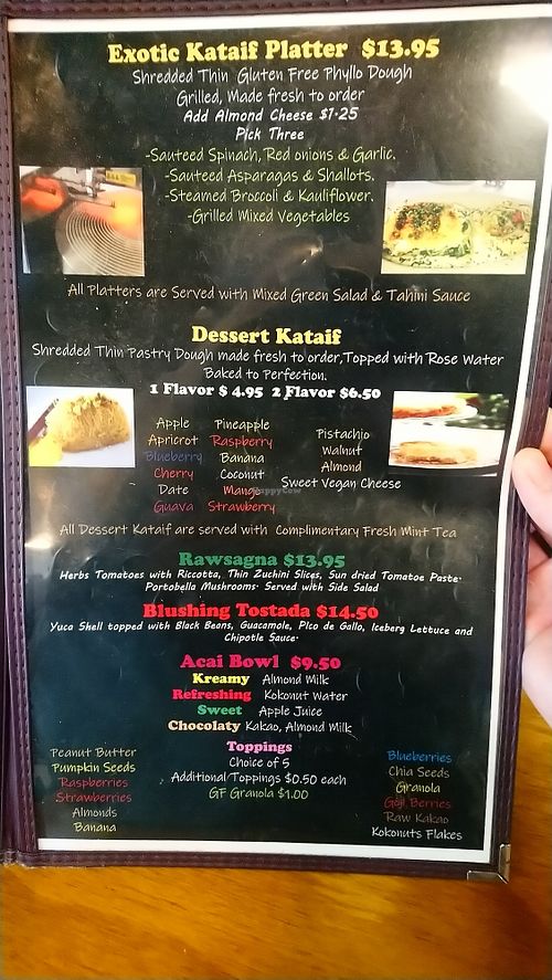 Menu 1/3 at Green Kafé in Wilton Manors