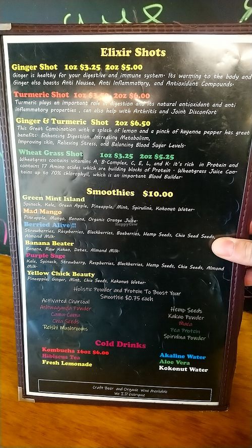 Menu 3/3 at Green Kafé in Wilton Manors