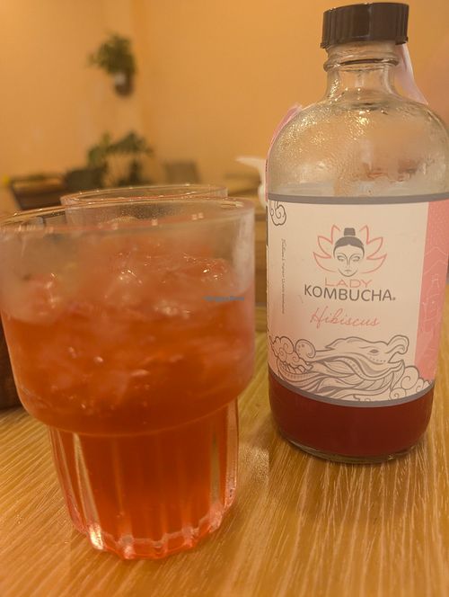 Hibiscus kombucha at Roots Plant-Based Cafe in Da Nang