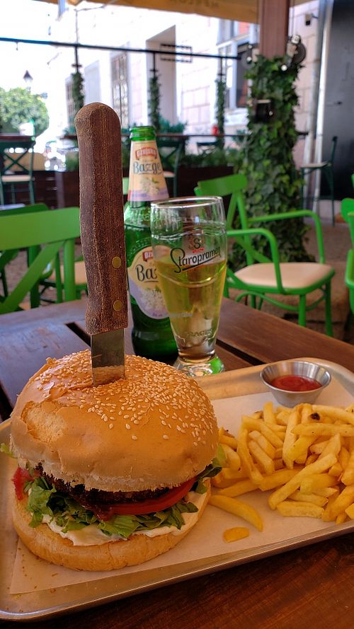 Sweet potatoe burger at Merlon in Osijek