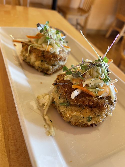 Crab cakes  #Veganuary at Cafe Manna in Brookfield