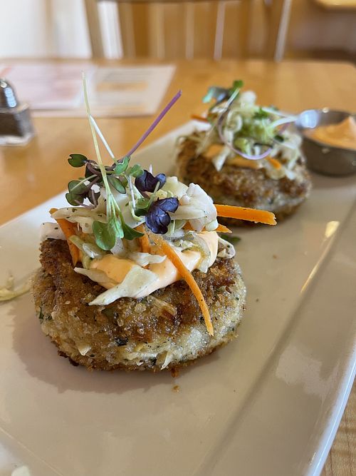 Crab cakes  #Veganuary at Cafe Manna in Brookfield