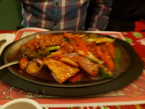 Sizzling vegetarian platter at China Chef in North Conway