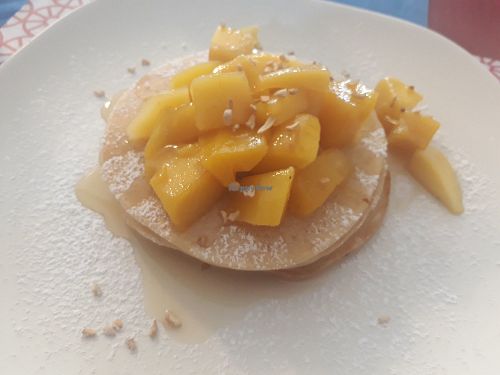 Vegan mango pancake at Holland Pancake House in Chiang Mai