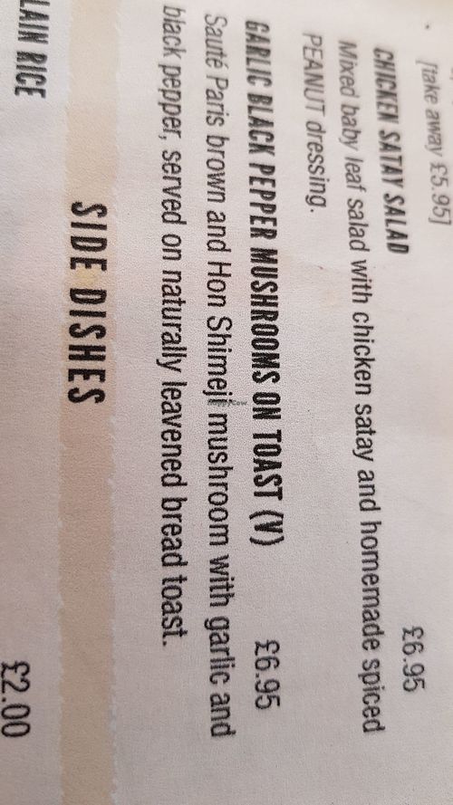 The only vegan option at The Robin Craft Cafe in South West London